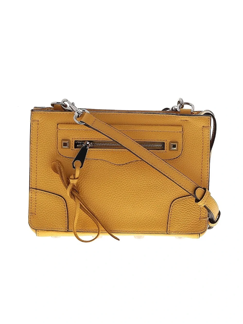 Rebecca Minkoff Mustard Yellow Pebbled Leather Crossbody